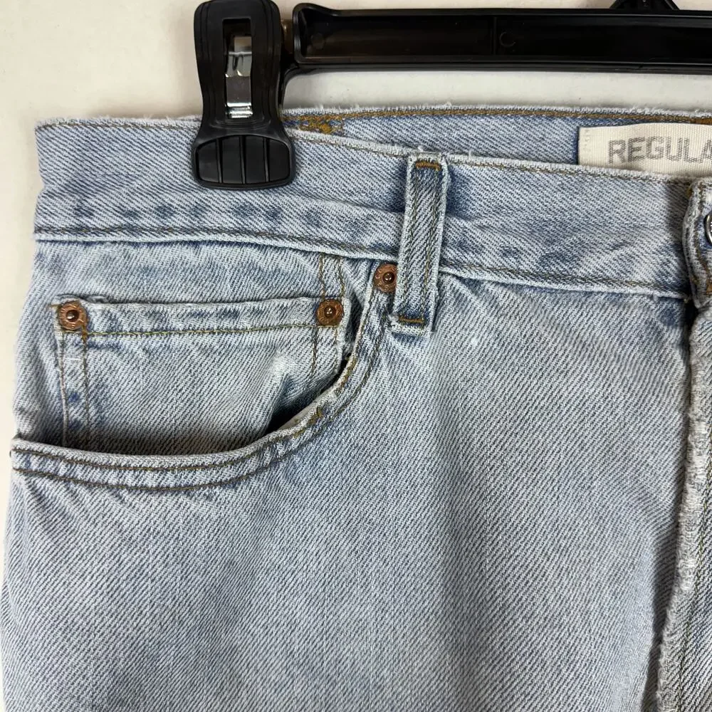 Levi's 505 Jeans Men 34x29 Blue Denim Stonewash Regular Fit Straight Leg Zip Fly